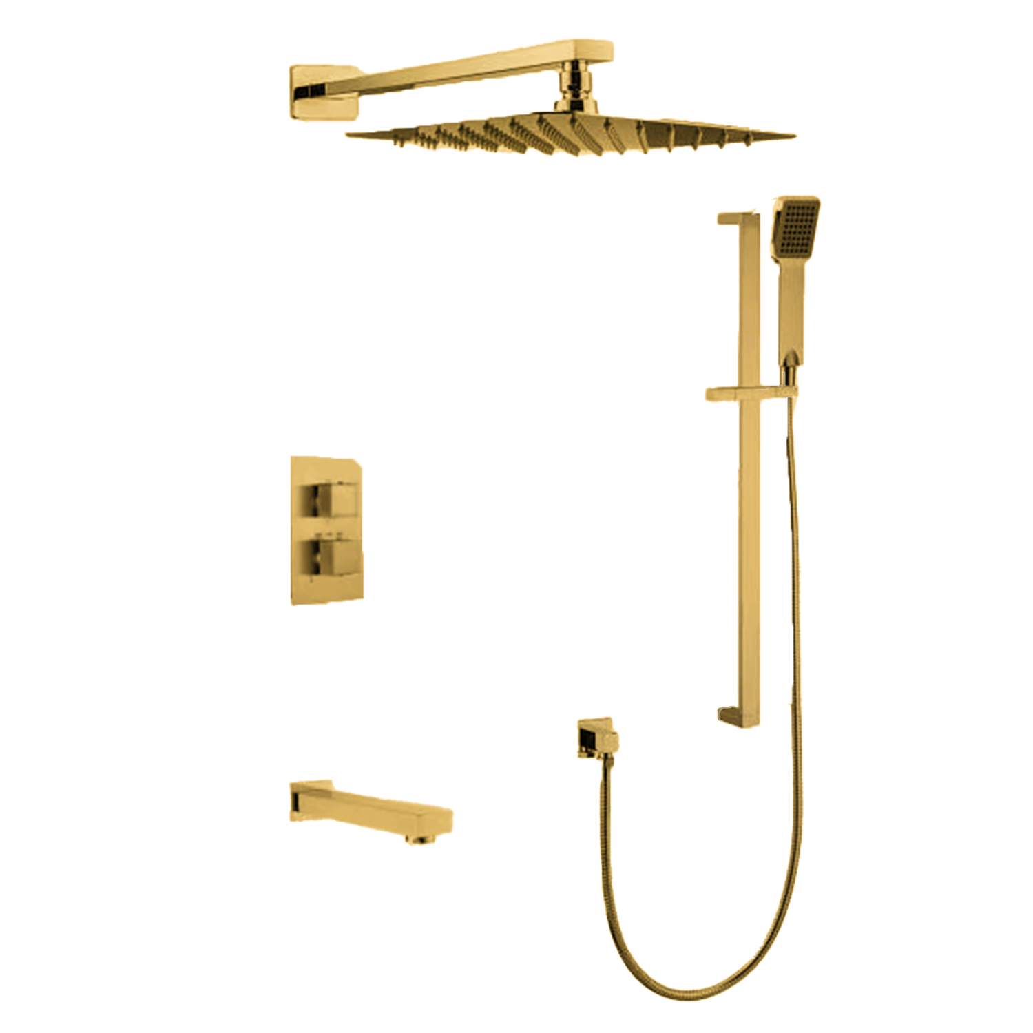 Kodaen F57123BG Brushed gold 3 Way Shower Function with Spout